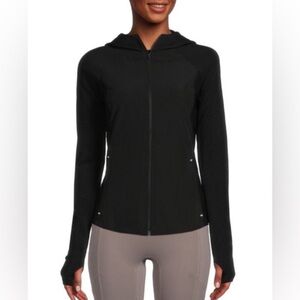 SPYDER - $88 MSRP Black Hooded Full Zip Lightweight Shell Jacket - L